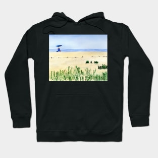 Assateague Island Watercolor Beach Painting Hoodie